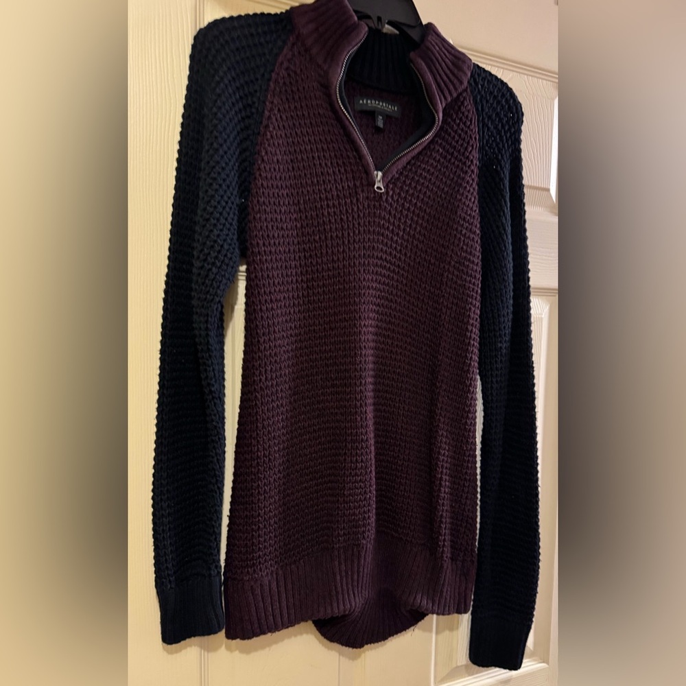 Aeropostale dbl colored zip sweater